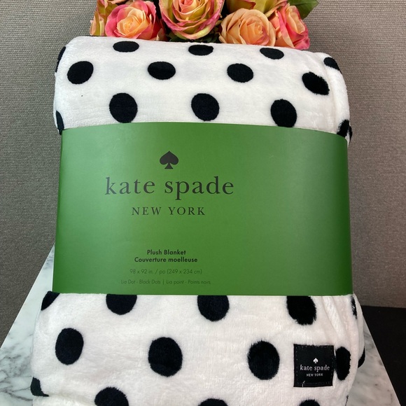 Polka Dot Kate Spade Oversized Fleece Blanket Kate Spade White
